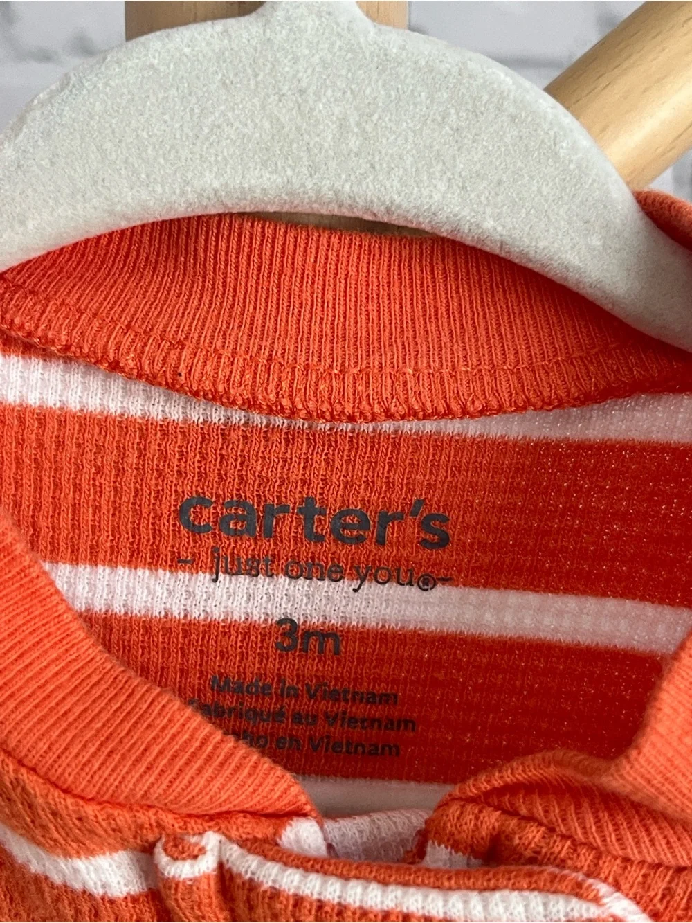 ⭐️⭐️PICK 5 / $20 Carter's Orange Striped Halloween Pumpkin One-Piece for baby